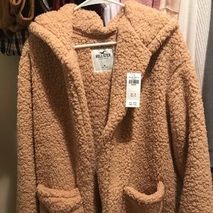 Hollister Sherpa Teddy Jacket, size medium, NEW!